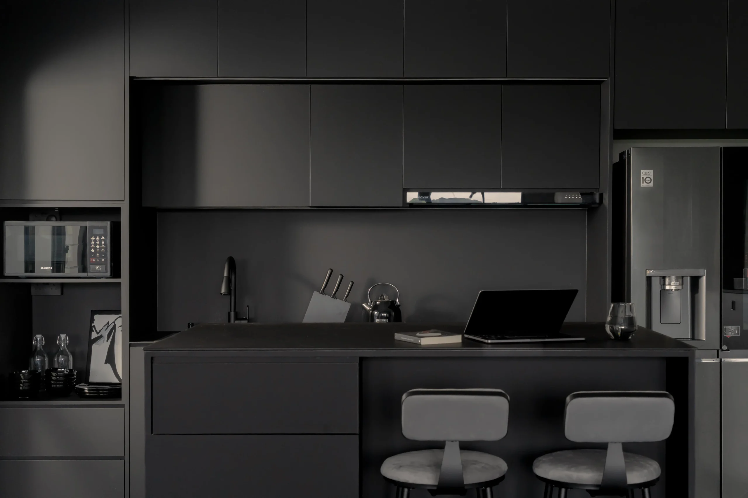modern black interior